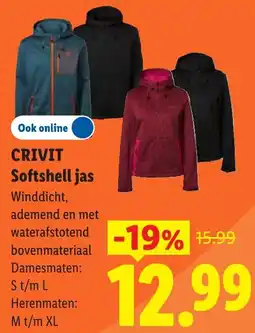 Lidl Crivit Softshell jas aanbieding