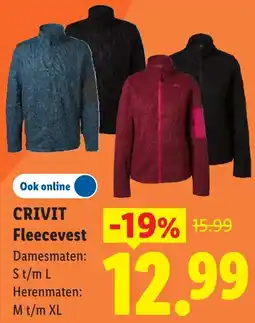 Lidl Crivit Fleecevest aanbieding