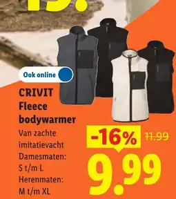 Lidl Crivit Fleece bodywarmer aanbieding