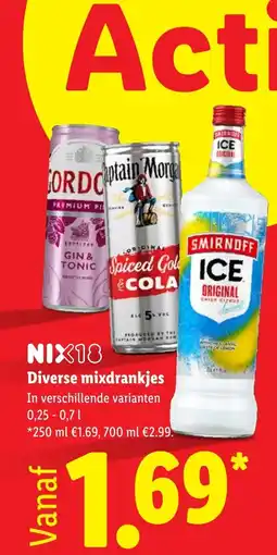 Lidl Diverse mixdrankjes aanbieding