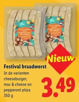 Lidl Festival braadworst aanbieding