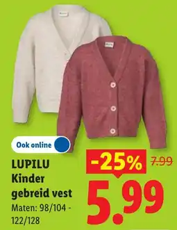 Lidl Lupilu Kinder gebreid vest aanbieding