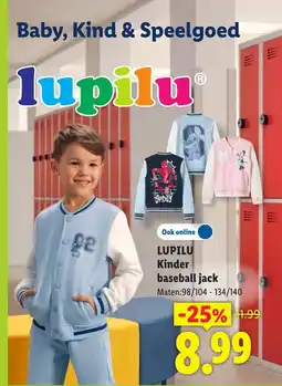 Lidl Lupilu Kinder baseball jack aanbieding