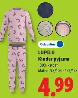 Lidl Lupilu Kinder pyjama aanbieding
