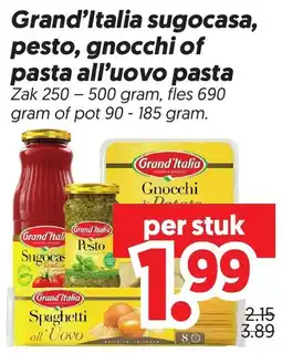 Dekamarkt Grand'Italia sugocasa, pesto, gnocchi of pasta all'uovo pasta aanbieding