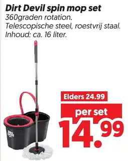 Dekamarkt Dirt Devil spin mop set aanbieding