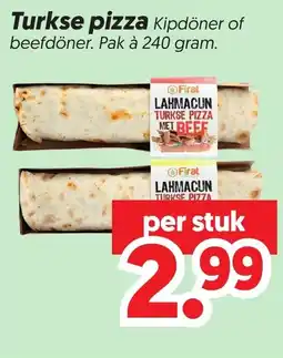 Dekamarkt Turkse pizza Kipdöner of beefdöner aanbieding
