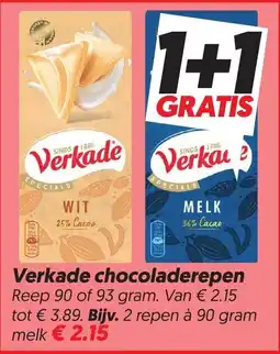 Dekamarkt Verkade chocoladerepen aanbieding