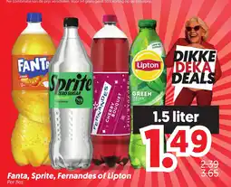 Dekamarkt Fanta, Sprite, Fernandes of Lipton aanbieding