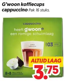 Dekamarkt G'woon koffiecups cappuccino aanbieding