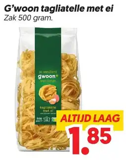 Dekamarkt G'woon tagliatelle met ei aanbieding