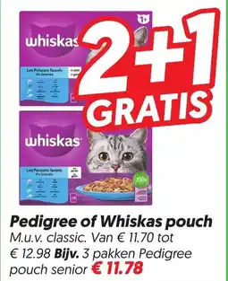 Dekamarkt Pedigree of Whiskas pouch aanbieding