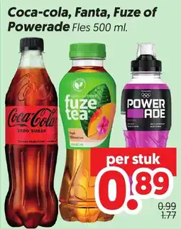 Dekamarkt Coca-Cola, Fanta, Fuze of Powerade aanbieding