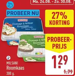 ALDI Milsani roomkaas aanbieding