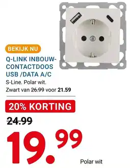 Kluswijs Q-LINK INBOUW-CONTACTDOOS USB / DATA A/C aanbieding
