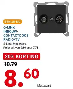 Kluswijs Q-LINK INBOUW-CONTACTDOOS RADIO/TV aanbieding