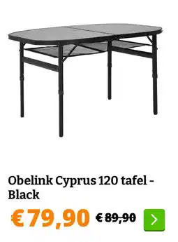 Obelink Obelink Cyprus 120 tafel - Black aanbieding