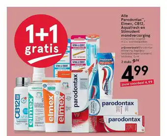 Etos alle parodontax**, elmex, cb12, aquafresh en stimudent mondverzorging aanbieding