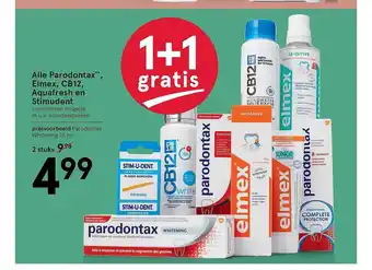 Etos alle parodontax**, elmex, cb12, aquafresh en stimudent aanbieding