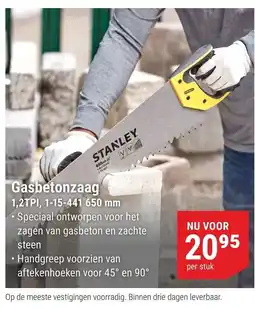 Pontmeyer Stanley Gasbetonzaag aanbieding
