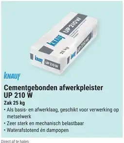 Pontmeyer Knauf Cementgebonden Afwerkpleister up 210 W aanbieding
