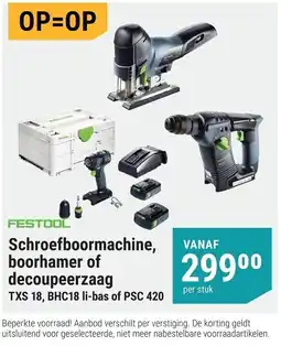 Pontmeyer Festool Schroefboormachine, Boorhamer of Decoupeerzaag aanbieding