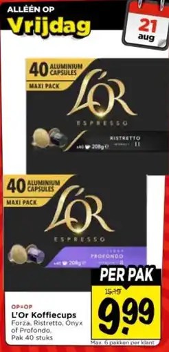 Vomar Voordeelmarkt L'Or Koffiecups aanbieding