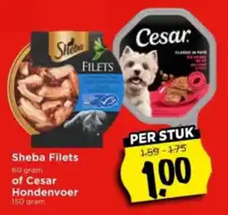 Vomar Voordeelmarkt Sheba Filets of Cesar Hondenvoer aanbieding