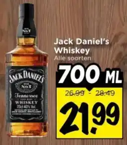 Vomar Voordeelmarkt Alle Jack Daniel's Whiskey aanbieding