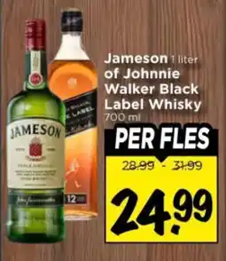 Vomar Voordeelmarkt Jameson of Johnnie Walker Black Label Whisky aanbieding
