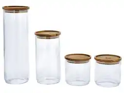 Lidl SILVERCREST Glazen voorraadpotten, 4 stuks aanbieding