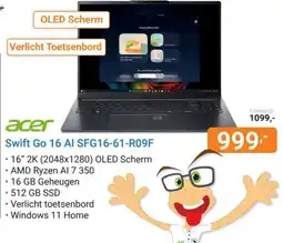 Hardware Expert acer Swift Go 16 AI SFG16-61-R09F aanbieding