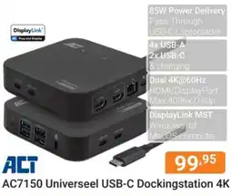 Hardware Expert ACT AC7150 Universeel USB-C Dockingstation 4K aanbieding
