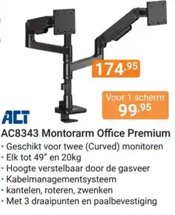 Hardware Expert ACT AC8343 Montorarm Office Premium aanbieding