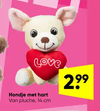 Big Bazar Hondje met hart 14 cm aanbieding