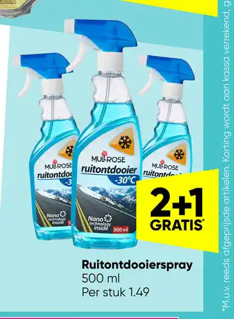 Big Bazar Ruitontdooierspray 500 ml per stuk aanbieding