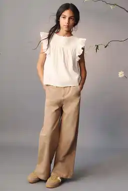 Wehkamp Mango Kids wide leg jeans - bruin aanbieding