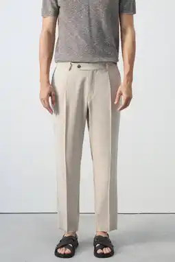 Wehkamp Mango Man regular fit pantalon - lichtbeige aanbieding