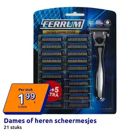 Action Dames of Heren Scheermesjes aanbieding