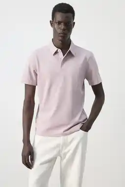 Wehkamp Mango Man slim fit polo - pastelroze aanbieding