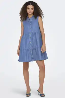 Wehkamp ONLY lyocell mini jurk - blauw aanbieding