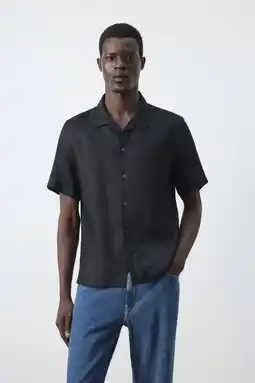Wehkamp Mango Man linnen regular fit overhemd - donkerblauw aanbieding