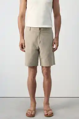 Wehkamp Mango Man slim fit pied-de-poule bermuda short - lichtbeige aanbieding