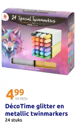 Action Déco Time Glitter en Metallic Twinmarkers aanbieding