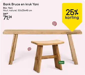 Leen Bakker Bank Bruce en Kruk Yani aanbieding