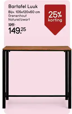 Leen Bakker Bartafel Luuk aanbieding
