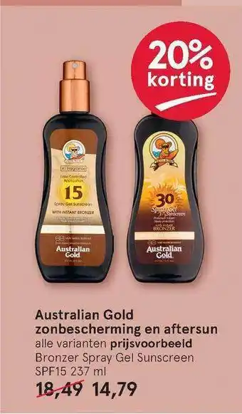 Etos Australian Gold Zonbescherming En Aftersun aanbieding