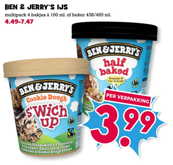 Boon`s Markt Ben & Jerry's ijs aanbieding