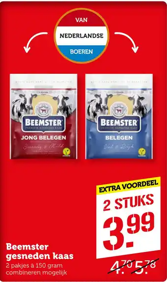 Coop Beemster gesneden kaas aanbieding