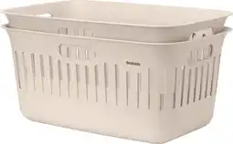 Coolblue Brabantia Collect-It Wasmand 40 liter - Set van 2 - Beige aanbieding
